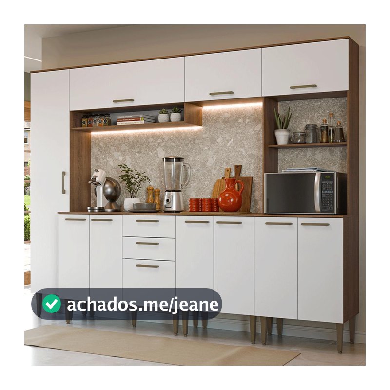 Armário de Cozinha Completa 265 cm Lille Madesa 01
