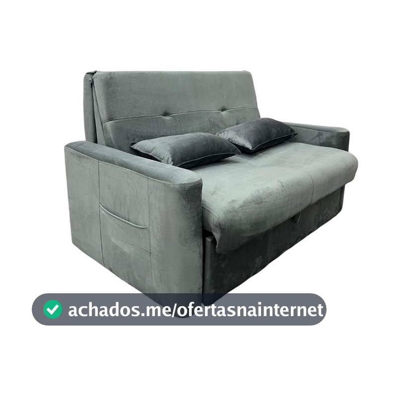 Sofá Cama 2 Lugares 1,40m com Almofadas Dani