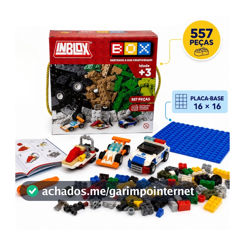 Blocos de Montar Inblox 557 Peças Educativo Construção Criativa Infantil Brinquedo Compativel