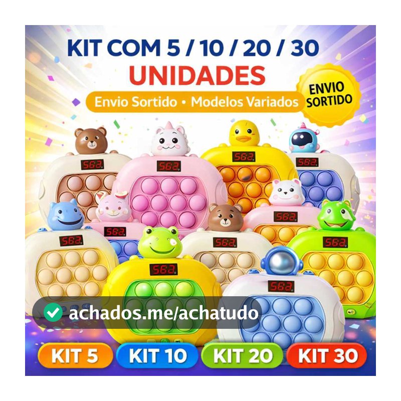 Kit 5 10 20 30 Fast Push Game Pop It Eletrônico Anti Estresse Infantil Envio Sortido Presente Festa