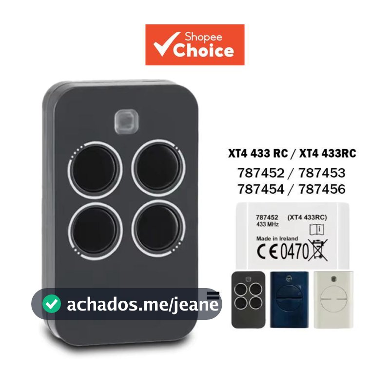 Controle Remoto de Porta de Garagem para FAAC XT4 433 RC, Transmissor de Código Rolante 433,92 MHz