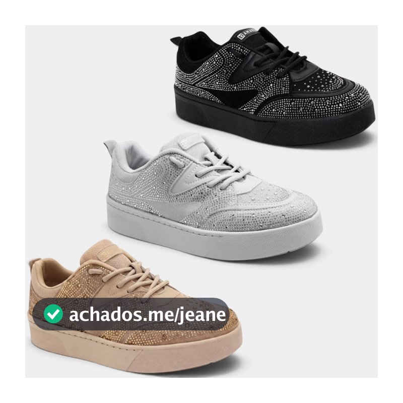 Tênis Ramarim Casual Sneaker Strass Feminino Original
