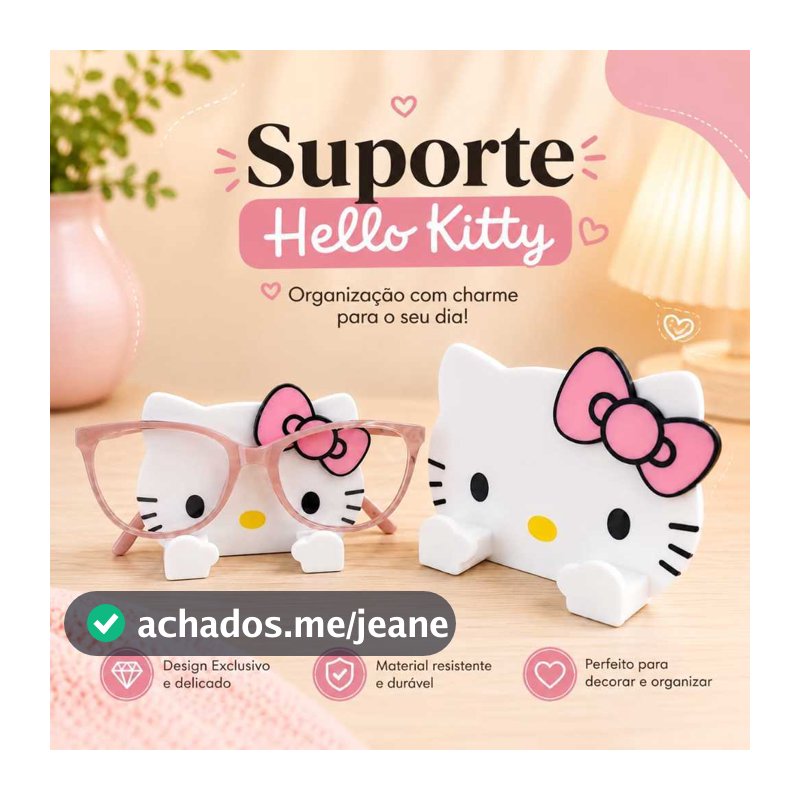 Suporte para Óculos Hello Kitty Porta Óculos Organizador de Mesa Decorativo Feminino Presente