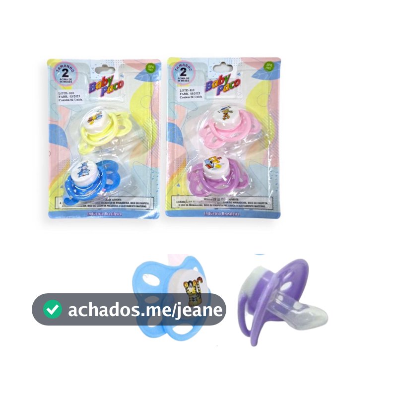 Chupeta Bico Silicone Ortodontico (kit C/2un) Baby Paco