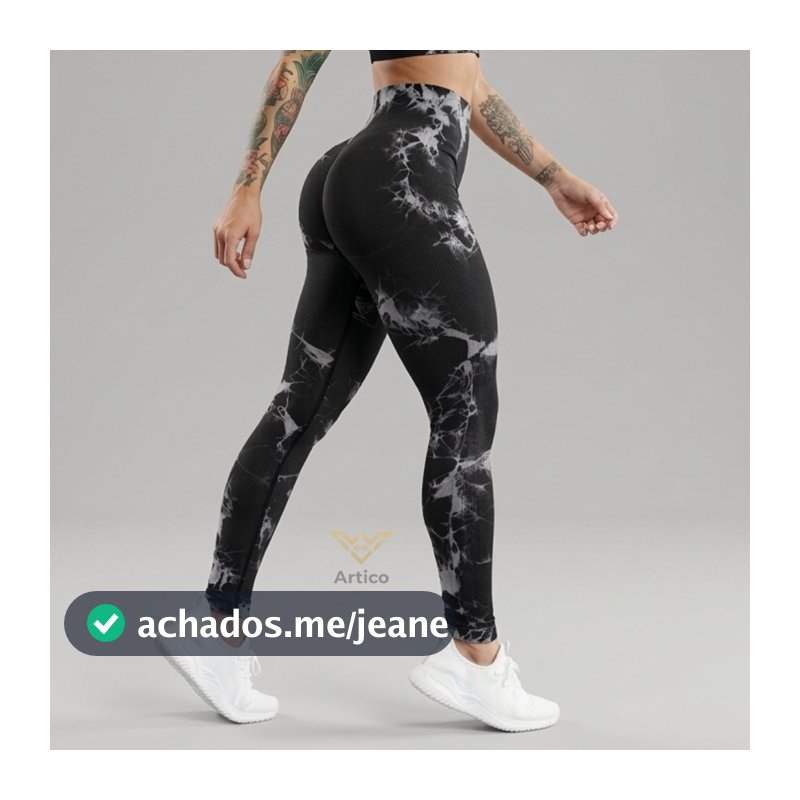 Calça Legging Tie Dye Esportiva Academia Levanta Empina Bumbum Sem Costura