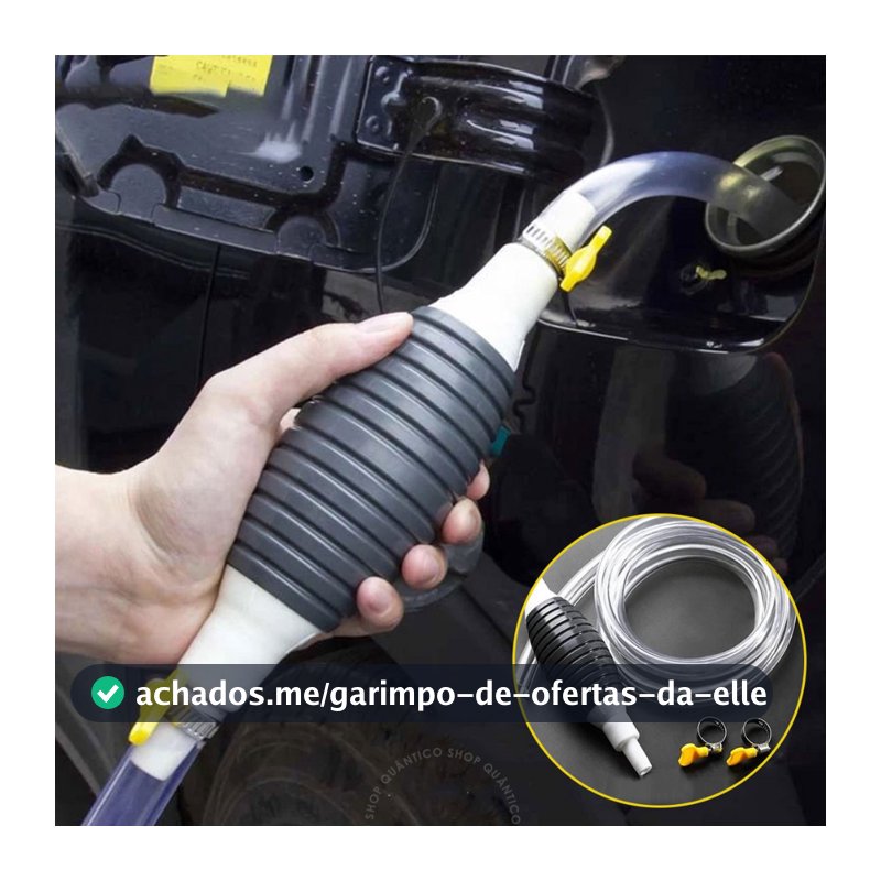 Bomba de Sucção Manual para Transferência Gasolina, Água, Óleo e Etanol - Fácil de Usar