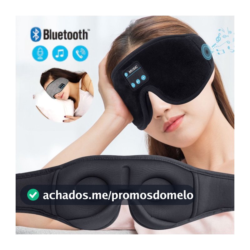 Tapa Olho Máscara Dormir Fone De Ouvido Bluetooth Confortável