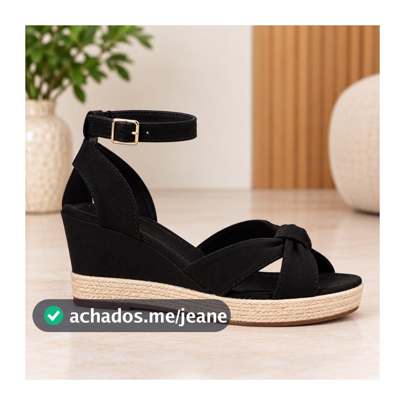 Sandália plataforma anabela salto grosso plataforma Salto Grosso Médio Confortável