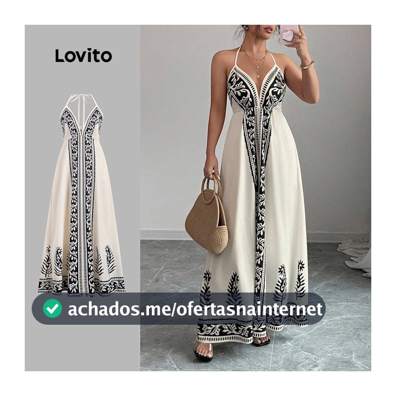 Vestido Feminino Lovito Férias Nacional Sem Costas Vestido Primavera/verão LK3LD389