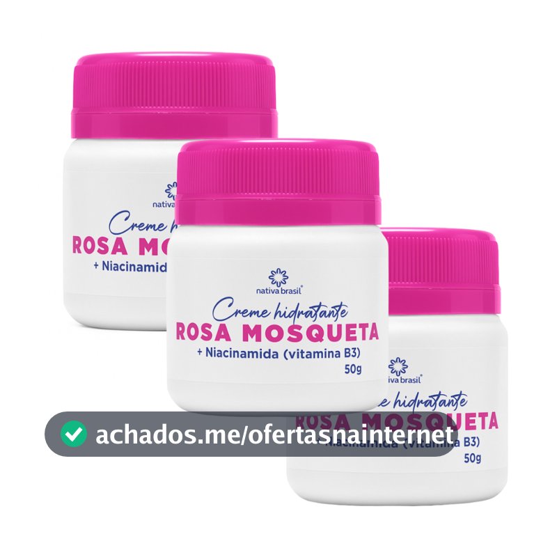 Creme Hidratante Rosa Mosqueta com Niacinamida B3 - Clareia e Hidrata Nativa Brasil