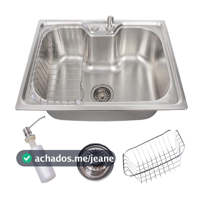 Cuba para cozinha gourmet pia aço inox com acessórios  50 x 40 cm