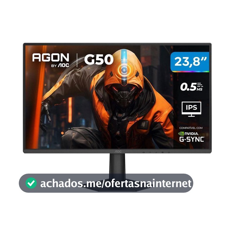 Monitor Gamer AOC 23,8" Full HD 144Hz Agon G50 IPS 0,5ms 24G50F/57 HDMI DisplayPort G-Sync