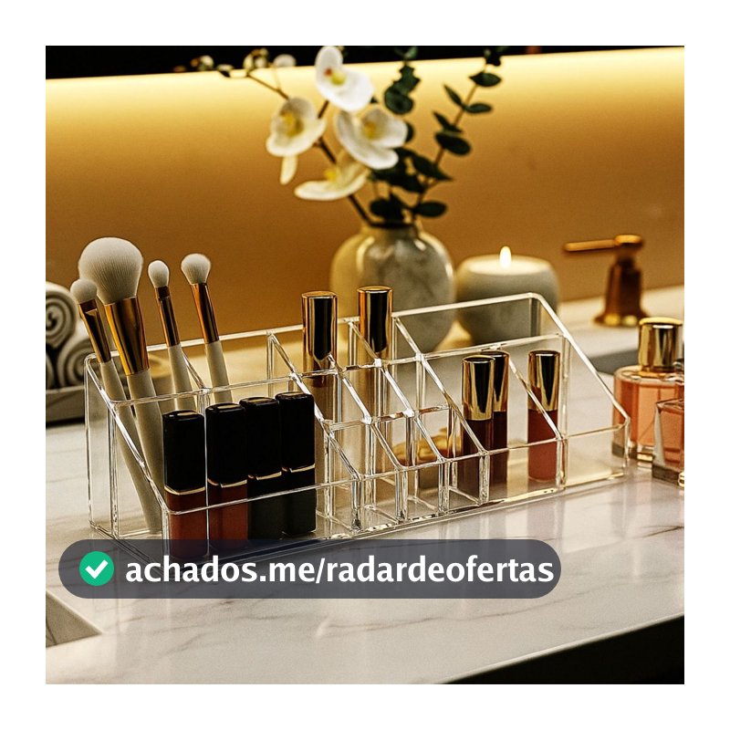 Organizador de Maquiagem Grande Multiuso para Cosméticos, Pincéis e Acessórios