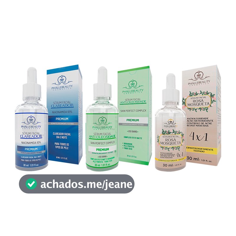 Kit Pele Perfeita com 3 Séruns Faciais PhálleBeauty