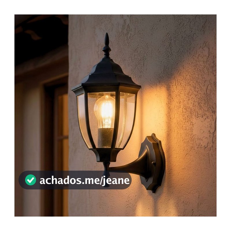 Arandela Parede Bivolt 110/220V Lâmpada E27 Colonial Vintage Grande Vidro Luminaria Modelo Colonial