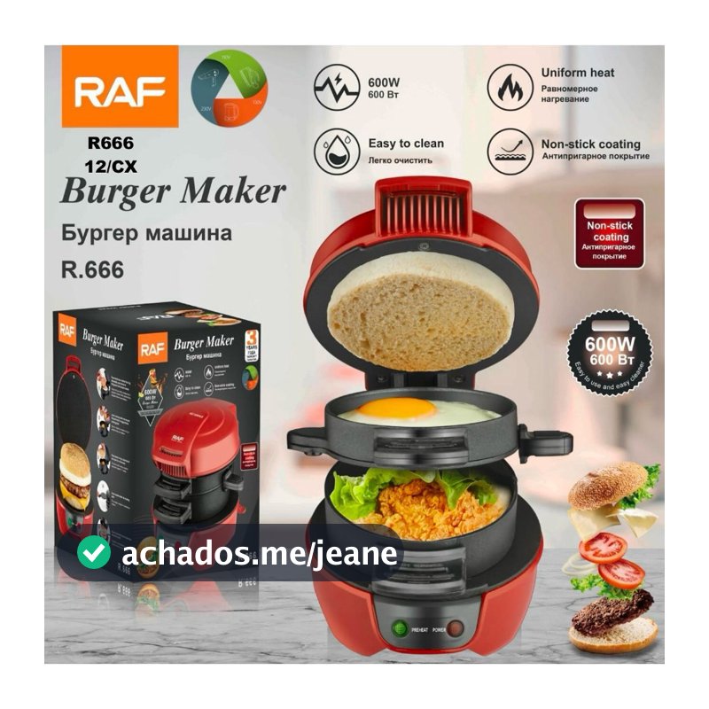 MÁQUINA DE FAZER HAMBURGUERS RAF R.666 220V