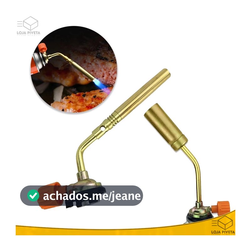 Bico Maçarico Portátil Fino ou Grosso Regulável Profissional Cartucho 150mm Com Regulador Ajustável