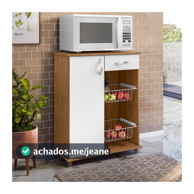 Armário de Cozinha Coral 1 Porta 1 Gaveta com Fruteira - Pnr Móveis