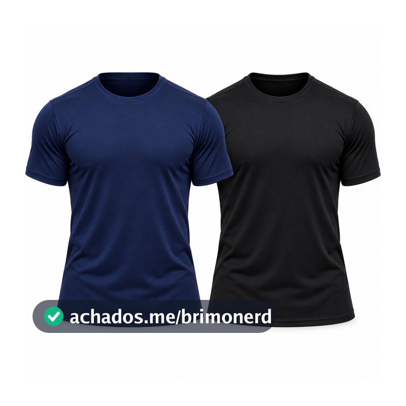 Kit 2 Camiseta Masculina DryFit Lisa Academia Corrida UV Treino Fitness Leve com Elasticidade Secagem Rápida Confortável