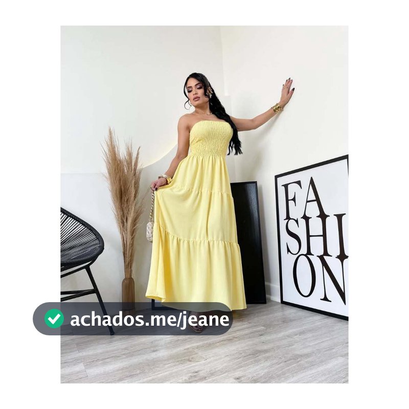 VESTIDO LONGO DECOTE TOMARA-QUE-CAIA SAIA EM CAMADAS