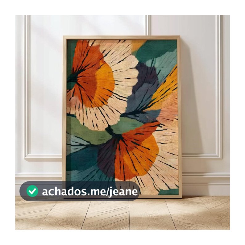 Quadro Decorativo Floral Boho Com Moldura Decor Moderna