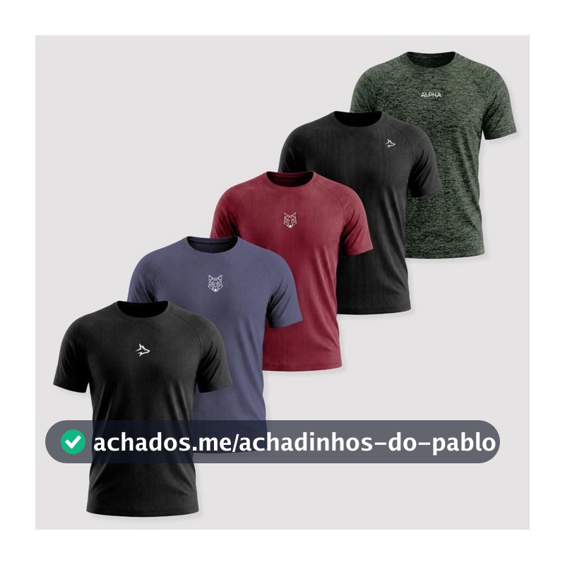 Kit 5 Camisetas Dry Masculina Esporte Treino Alpha