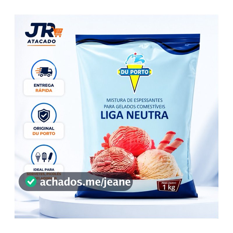 Liga Neutra Mistura De Espessantes Para Gelados Du Porto 1Kg Sorvetes, Geladinhos, Sobremesa Açaí