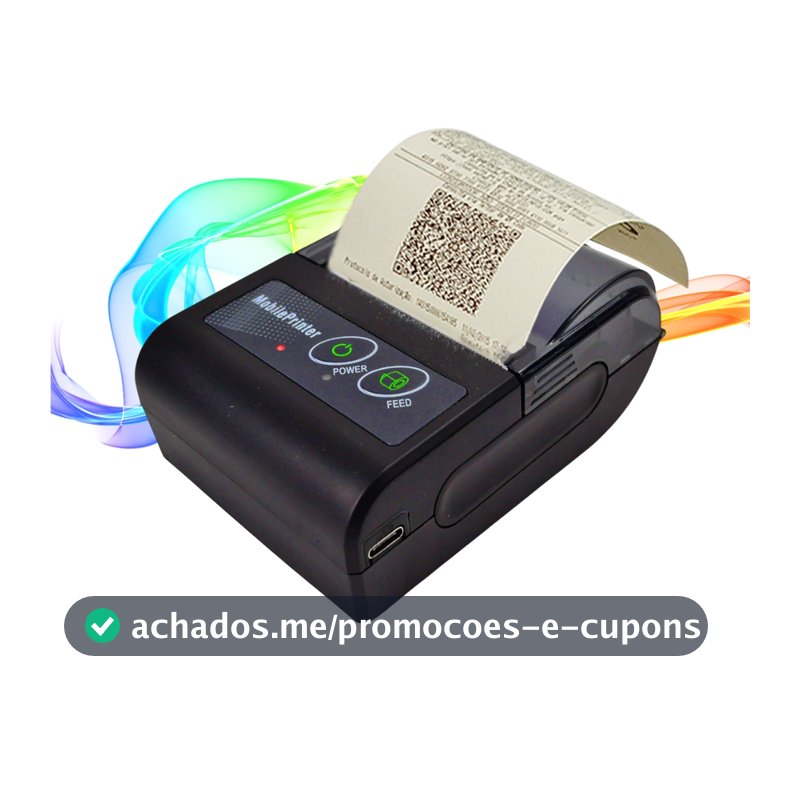 Mini Impressora 58mm Portátil Para Ifood Bluetooth Térmica Android Ios Sem Fio Celular Sem Tinta