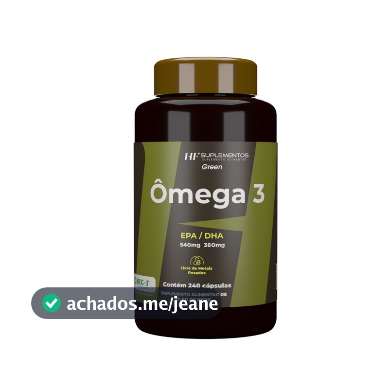 Omega 3 1450mg HF Suplementos 240 Caps Óleo de Peixe Puro EPA DHA Concentrado Coração e Saúde Vida