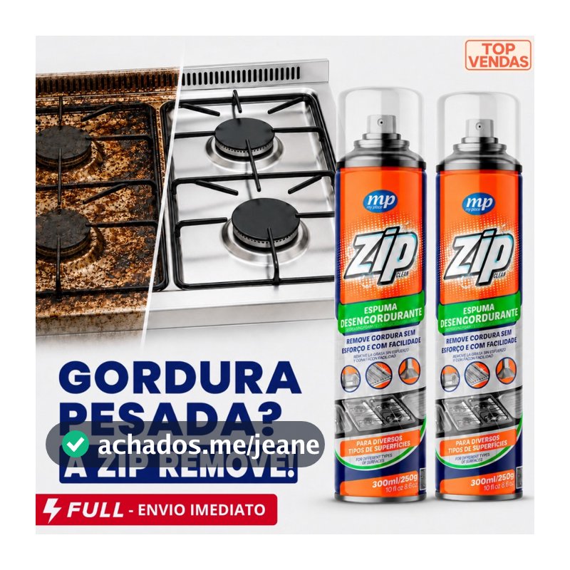Espuma Desengordurante Zip Clean 300ml My Place
