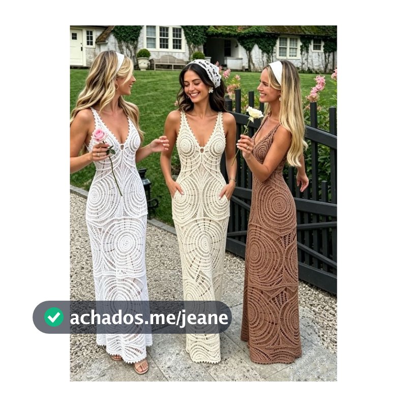 vestido Crochê longo com forrado  elegância para seu dias de Sol e versatilidade para qualquer ocasicão 39