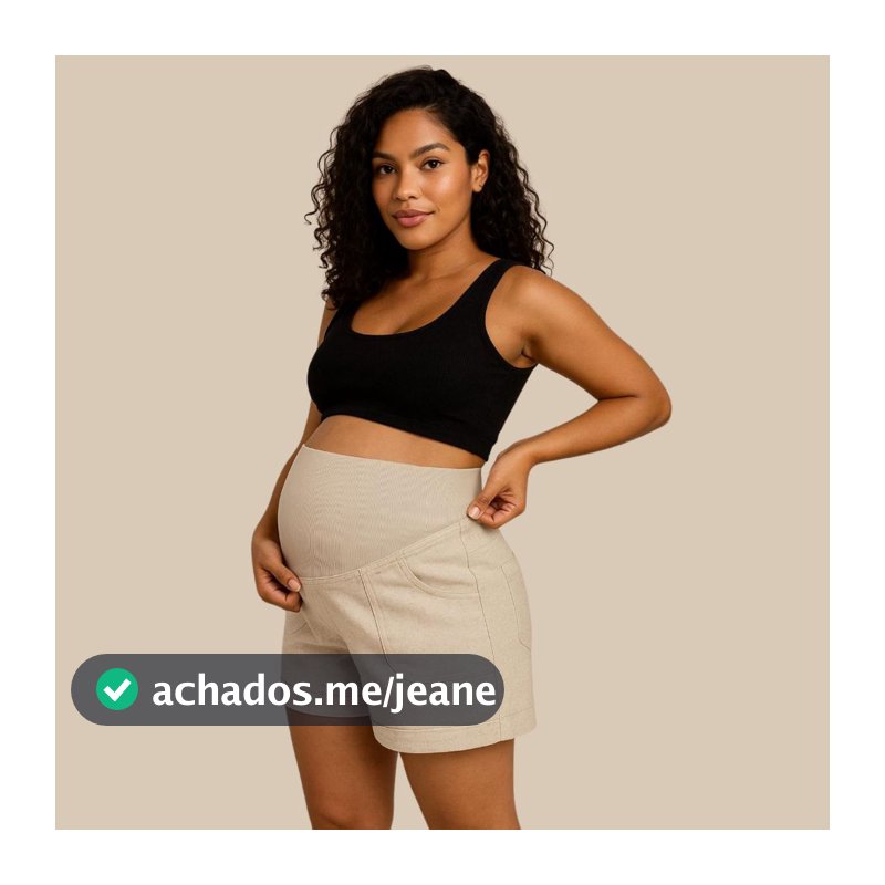 Short Maternidade Linho com Cós de Malha – Conforto e Estilo para a Gestante