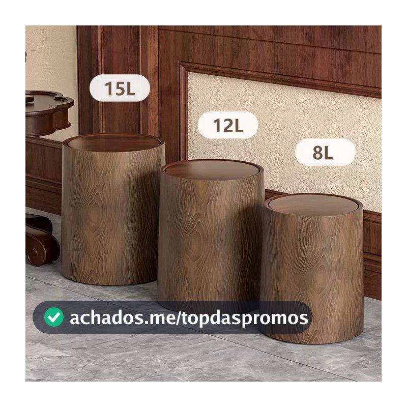 Lixeira retrô de grãos de madeira, grande capacidade, quarto, sala de estar, cozinha, cesta de papel, banheiro, Hotel, a