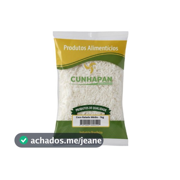 Coco Ralado Médio 1kg - Cunhapan