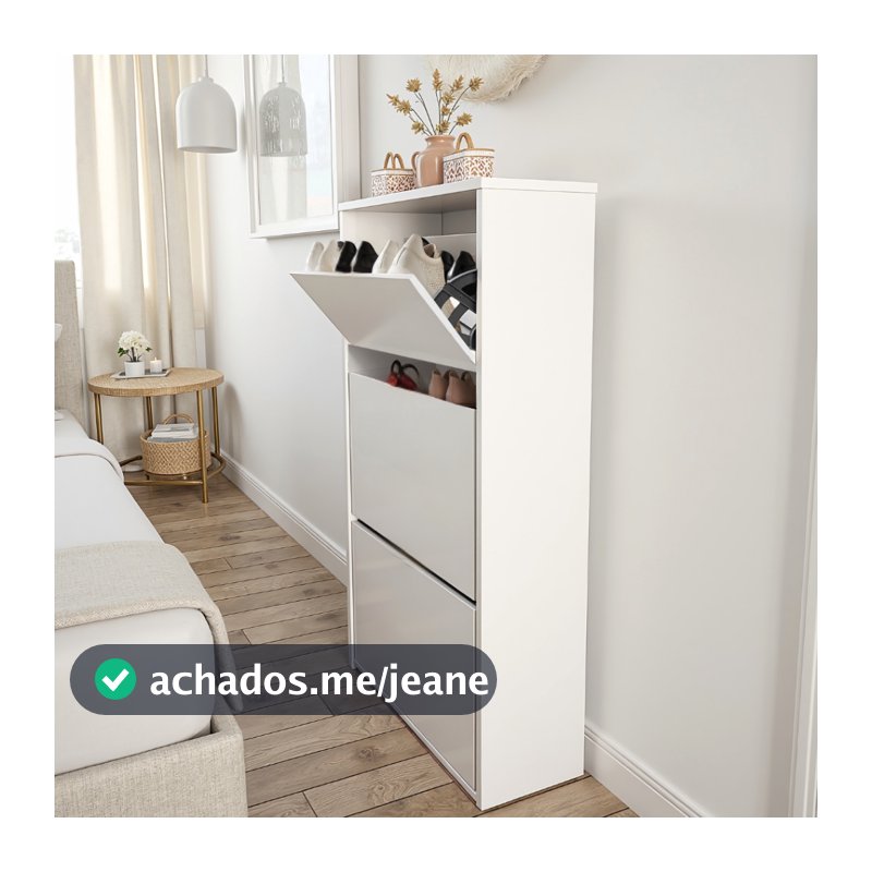 Sapateira com 3 Portas Guarda Calçados Organizador Multiuso