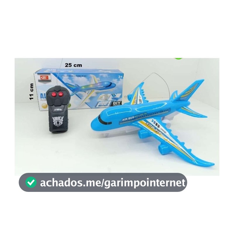 Brinquedo Avião de controle remoto com luz e som