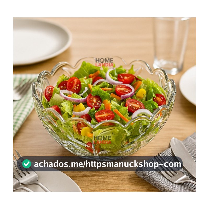 Bowl Centro de Mesa em Vidro Ideal para Sobremesas, Saladas ou Frutas - Dumiat