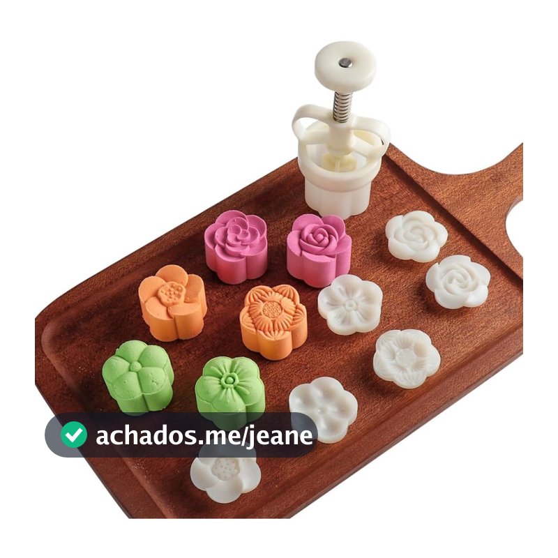 Kit Ejetor Molde Para Massas Brigadeiro e Doces Blue Star Max Flor Coração Arabesco Docinhos Gourmet