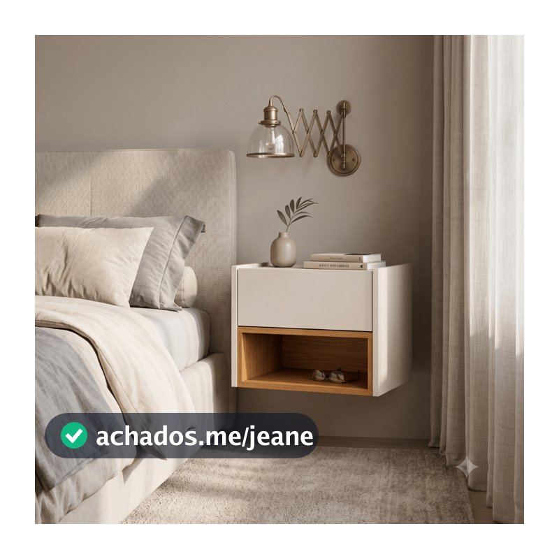 PROMOÇÃO Mesa Cabeceira Suspensa Criado Mudo Gaveta Nicho Parede Quarto Moderno Compacta