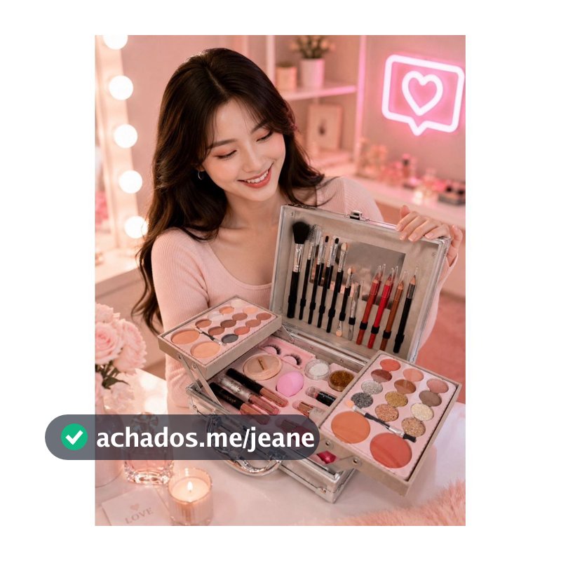 Kit Maleta De Maquiagem Completa Sombras Blush LipGloss Primer Base Pincéis Acessórios Maleta Luxo Presente Perfeito