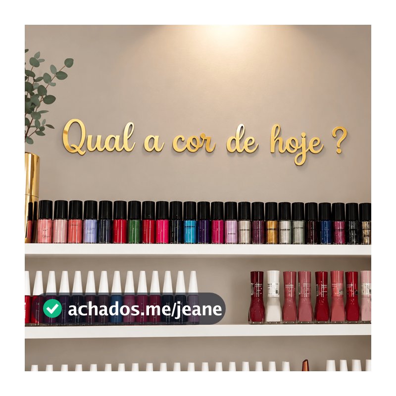 Frase Qual A Cor De Hoje? em Acrílico Salão Esmalte Manicure Decoração
