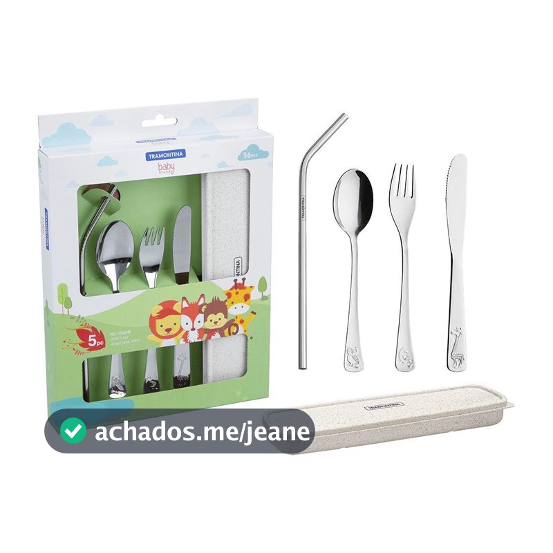 Conj. Talheres Infantis Tramontina Inox, 5 Peças - 66970/040