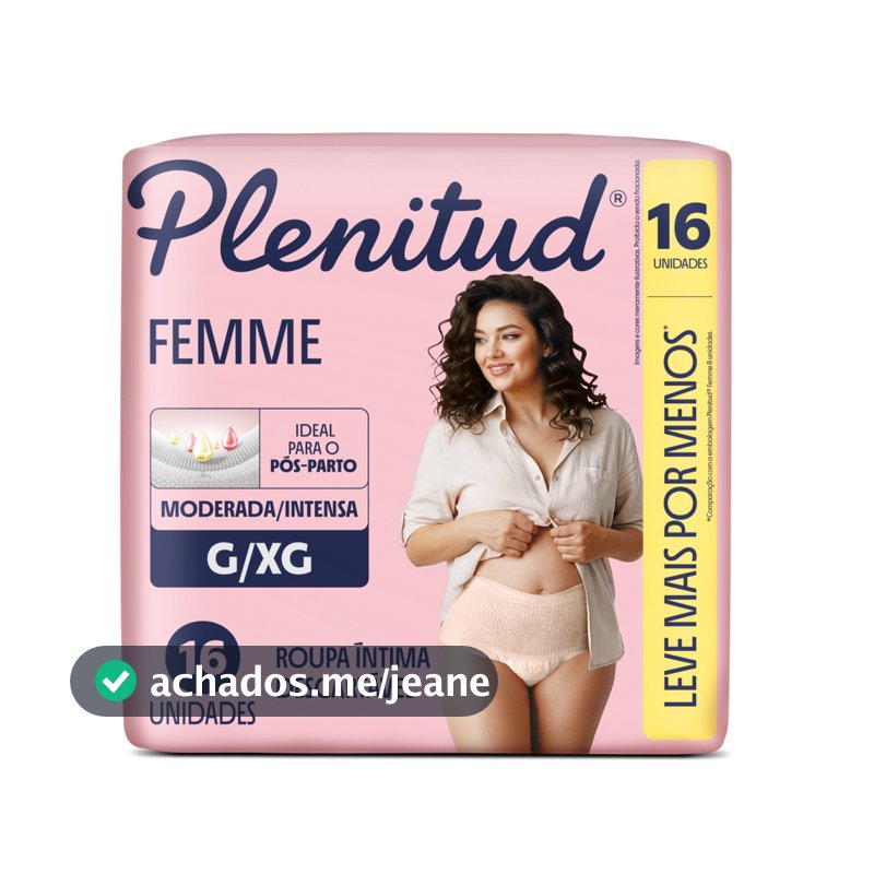 Roupa Íntima Plenitud Femme G/XG 16 Un