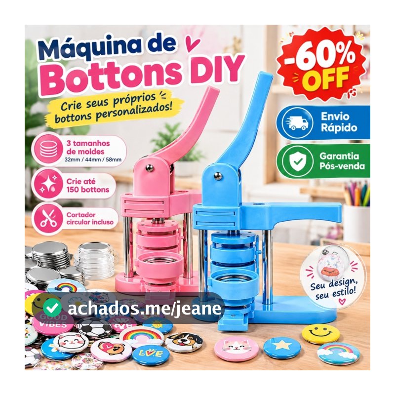 DRELIFE Máquina De Botons DIY 3 Tamanhos 32/44/58mm, Kit Com 150 Materiais Para Artesanato E Lembrancinhas