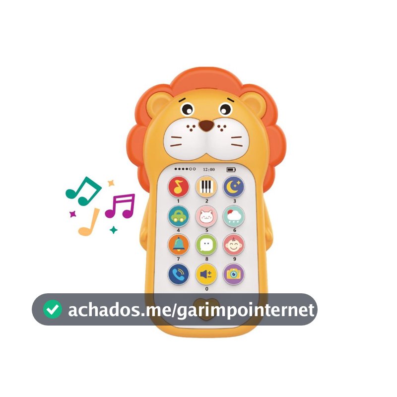 Brinquedo Interativo Bebê Telefone Educativo Musical Mordedor Leão 12m+ Maxi Baby