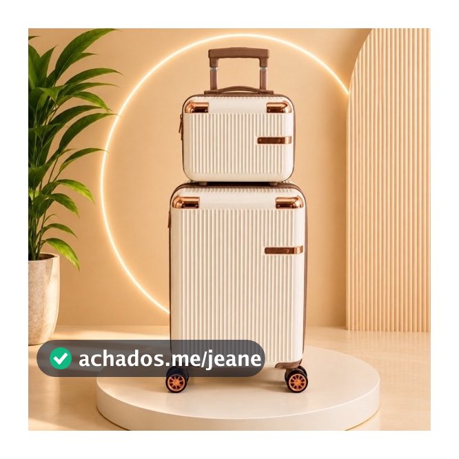 Conjunto Mala De Viagem 10KG E Frasqueira Cadeado TSA Roda Dupla 360° PROMOÇÃO