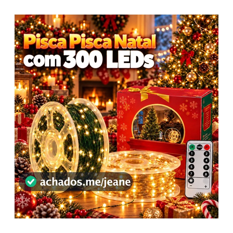 Pisca Pisca de Natal Cordão de Luzes LED 8 Modos 20m 30m 50m Controle Remoto para Árvore Jardim Varanda Festa