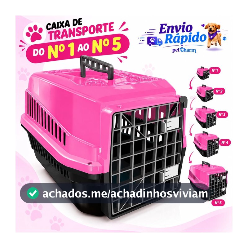 Caixa de transporte Transportadora Pet do 1 ao 5 Cachorro e Gato