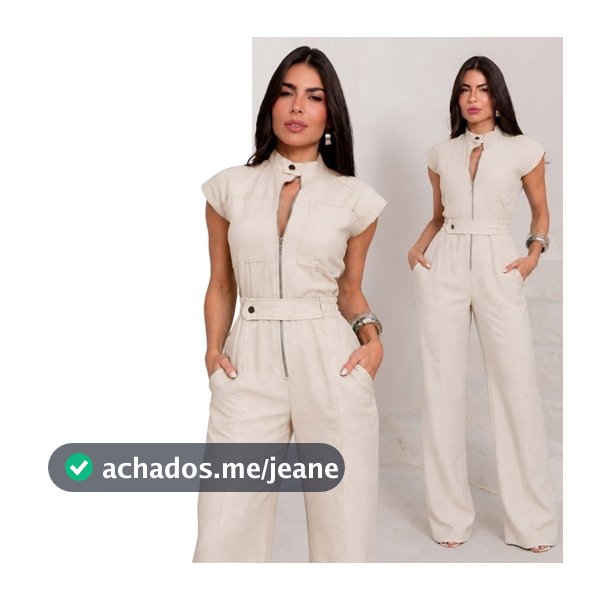 Macacão  Alfaiataria Feminino Longo Com Ziper Frontal Blogueira