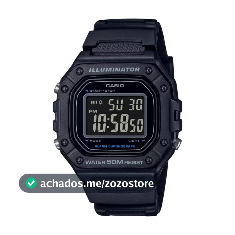 RELOGIO CASIO MASCULINOO STANDAR W-218H-1BVDF